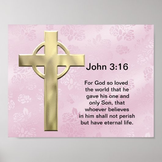 John 3:16 (roze) poster (Voorkant)