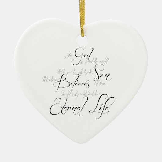 John 3:16 script keramisch ornament (Voorkant)