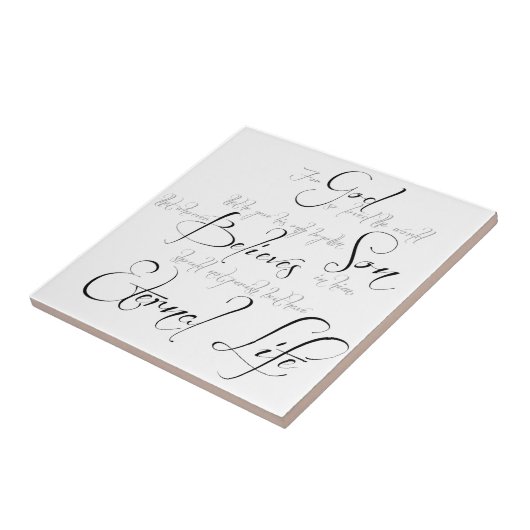 John 3:16 script tegeltje (Zijkant)