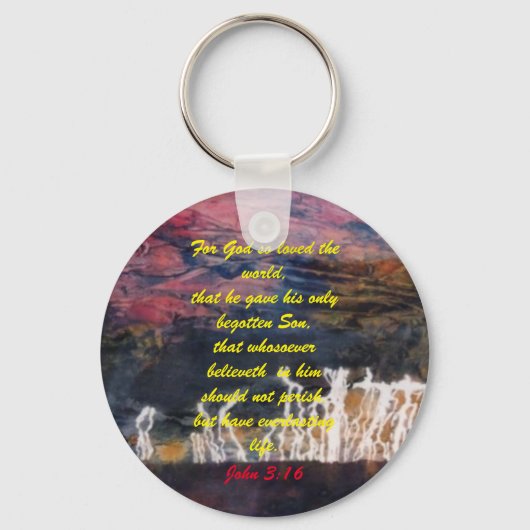 John 3:16 Sleutelhanger van de Bijbelse scripture (Voorkant)