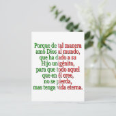 John 3:16 Spaans Briefkaart (Staand voorkant)