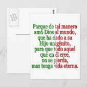 John 3:16 Spaans Briefkaart (Voorkant / Achterkant)