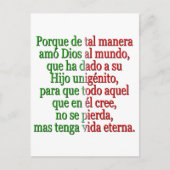 John 3:16 Spaans Briefkaart (Voorkant)