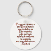 John 3:16 Spaans Sleutelhanger (Voorkant)