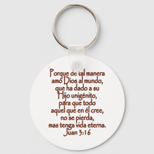 John 3:16 Spaans Sleutelhanger (Voorkant)