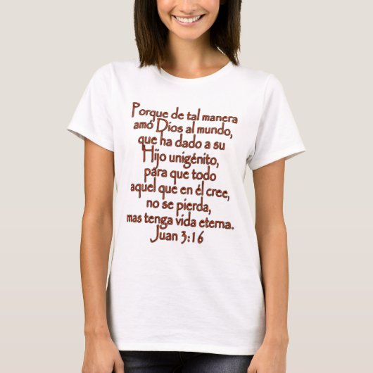 John 3:16 Spaans T-shirt (Voorkant)