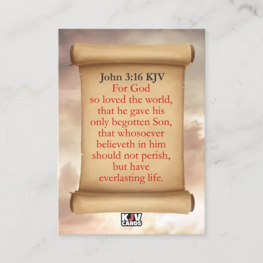 John 3:16 Statenvertaling Kaarten Visitekaartje (Voorkant)