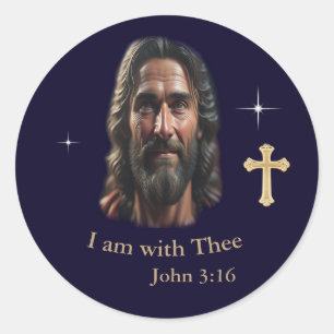 John 3:16 T-Shirt Ronde Sticker