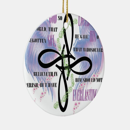 John 3:16-tattoo ontwerp keramisch ornament (Rechts)