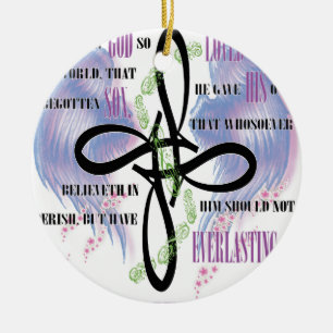 John 3:16-tattoo ontwerp keramisch ornament