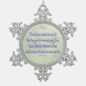John 3:16 tin sneeuwvlok ornament (Voorkant)