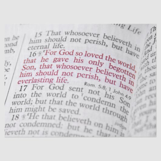 John 3:16 tissuepapier (Voorkant)