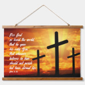 JOHN 3:16 TRENDY BIBLE VERSE CHRISTELIJK GIFT HANGEND WANDKLEED (Voorkant)