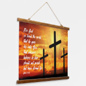 JOHN 3:16 TRENDY BIBLE VERSE CHRISTELIJK GIFT HANGEND WANDKLEED (Gebogen)