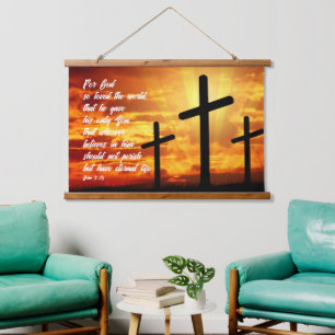 JOHN 3:16 TRENDY BIBLE VERSE CHRISTELIJK GIFT HANGEND WANDKLEED