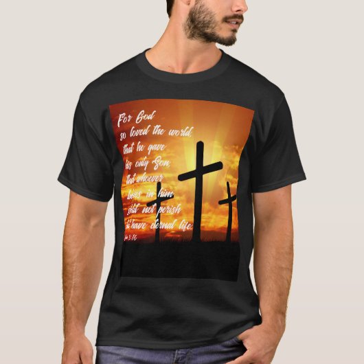 JOHN 3:16 TRENDY BIBLE VERSE CHRISTELIJK GIFT T-SHIRT (Voorkant)