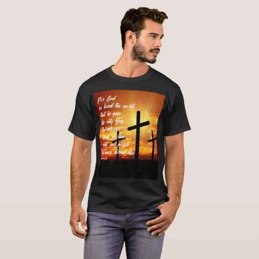 JOHN 3:16 TRENDY BIBLE VERSE CHRISTELIJK GIFT T-SHIRT (Voorkant volledig)