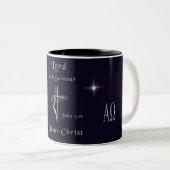 John 3:16 tweekleurige koffiemok (Voorkant rechts)