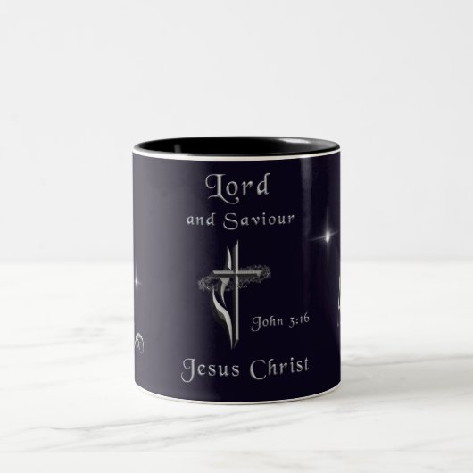 John 3:16 tweekleurige koffiemok (Center)