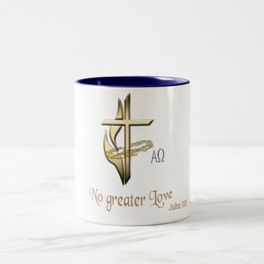 John 3:16 tweekleurige koffiemok (Center)