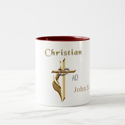 JOhn 3:16 Tweekleurige Koffiemok (Center)