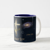 John 3:16 tweekleurige koffiemok (Voorkant rechts)