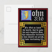 John 3 16 Verlichte briefing (bijbelprijsopgave) Feestdagenkaart (Voorkant / Achterkant)