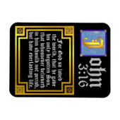 John 3:16 Verlichte briefing (bijbelprijsopgave) Magneet (Horizontaal)