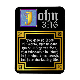 John 3:16 Verlichte briefing (bijbelprijsopgave) Magneet