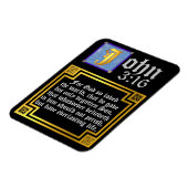 John 3:16 Verlichte briefing (bijbelprijsopgave) Magneet (Linkerzijde)