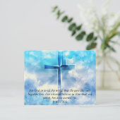 John 3:16 Verse Blue Sky Christelijke Cross Gods L Briefkaart (Staand voorkant)