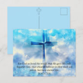 John 3:16 Verse Blue Sky Christelijke Cross Gods L Briefkaart (Voorkant / Achterkant)
