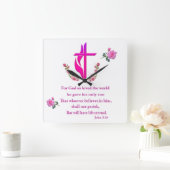 John 3:16 vierkante klok (Huis)