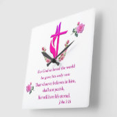 John 3:16 vierkante klok (Hoek)