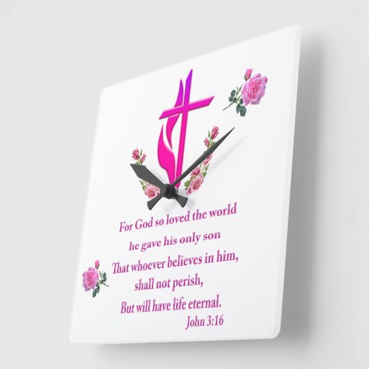 John 3:16 vierkante klok (Hoek)