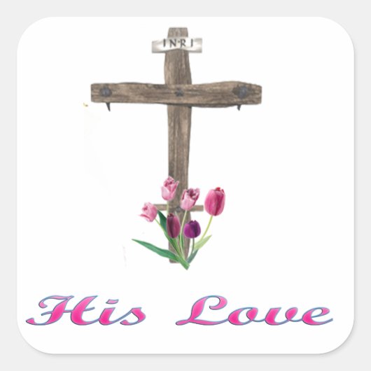 John 3:16 vierkante sticker (Voorkant)