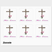 John 3:16 vierkante sticker (Vel)