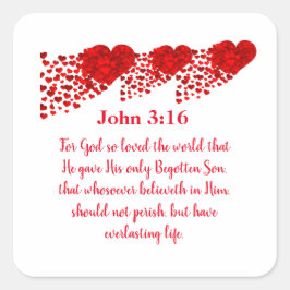 John 3:16 vierkante sticker