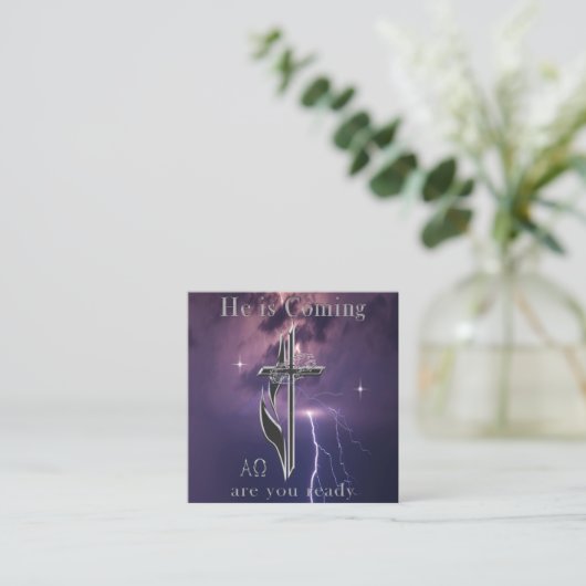 John 3:16 vierkante visitekaartje (Staand voorkant)