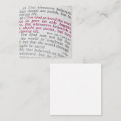 John 3:16 vierkante visitekaartje (Voorkant / Achterkant)