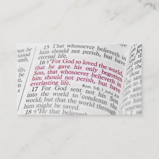 John 3:16 visitekaartje (Voorkant)