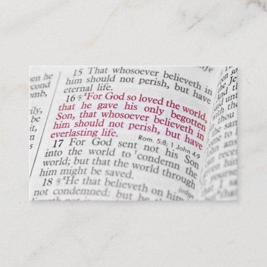 John 3:16 visitekaartje (Voorkant)