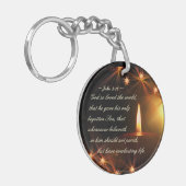 John 3:16 Voor God die zo van de wereld hield, Bij Sleutelhanger (Voorkant Links)