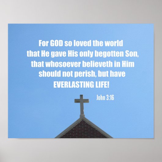John 3:16 Voor God die zo van de wereld hield, gaf Poster (Voorkant)