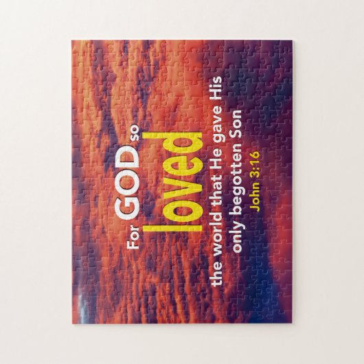 JOHN 3:16 voor God... ...zo Christelijk van de wer Legpuzzel (Verticaal)