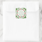 John 3:16 Voor God zo geliefd bij de wereld Kerstm Vierkante Sticker (Tas)