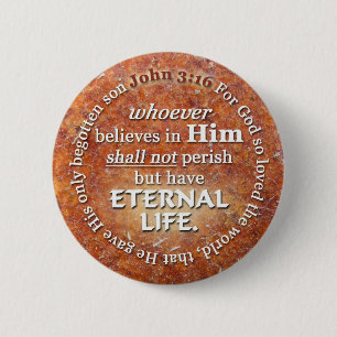 John 3:16 voor God.. ...zo geliefd van de wereld B Ronde Button 5,7 Cm
