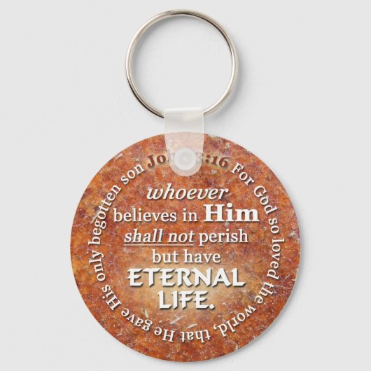 John 3:16 voor God.. ...zo geliefd van de wereld B Sleutelhanger (Voorkant)