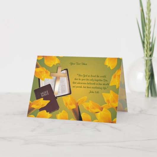 John 3:16 - Wensen voor Heilige & Prachtige Pasen Feestdagen Kaart (Voorkant)