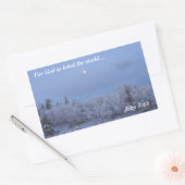 John 3:16 Winter Morning Rechthoekige Sticker (Envelop)